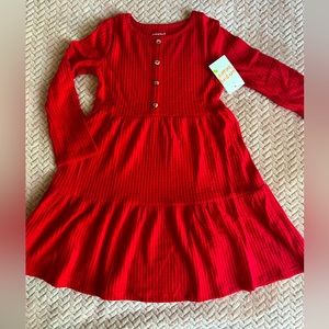 Jumping Beans tiered Henley girls long sleeve dress